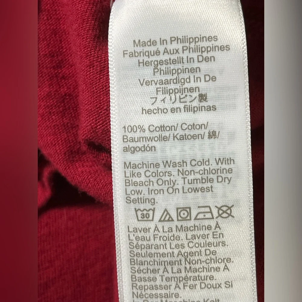 J. Crew Men's Deep Red Long-Sleeve Henley 100% cotton size Large